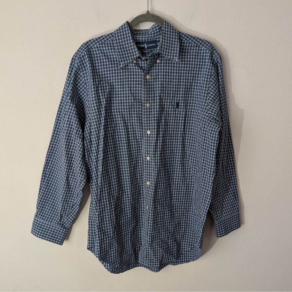 Ralph Lauren Blue Label Checkered Long Sleeve Button Down Shirt